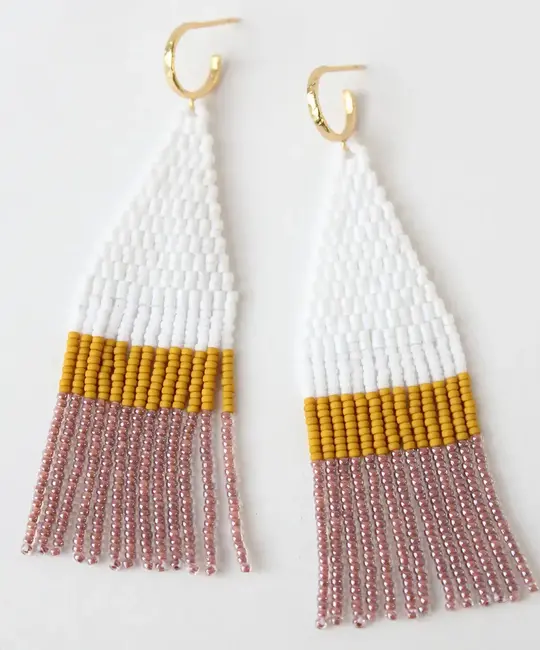 Bluma Project - BLP BLP JEEA - Franja Beaded Earring White