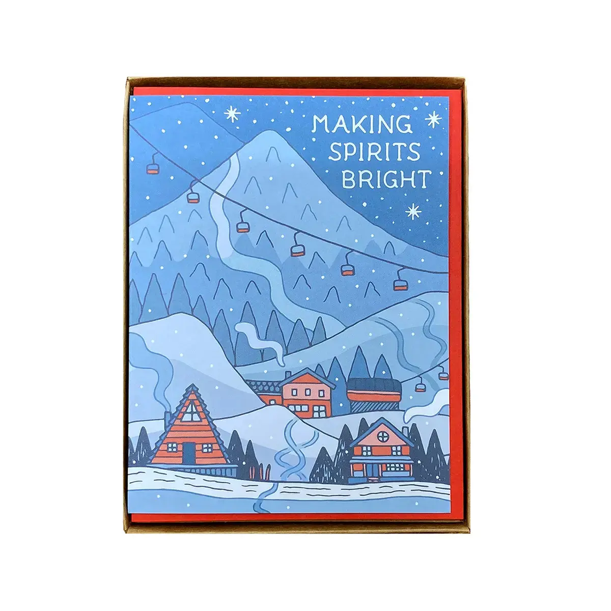 Noteworthy Paper and Press - NPP NPP NSHO - Making Spirits Bright Snowy Ski Village Boxed Note Set