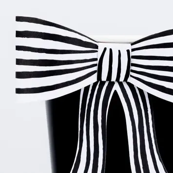 Meri Meri - MEM MEM PS - Black & White Stripy Bow Cups