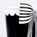 Meri Meri - MEM MEM PS - Black & White Stripy Bow Cups