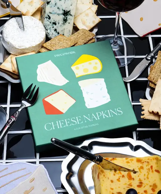 Piecework Puzzles - PIEP PIEP HGKL - Cheese Linen Cocktail Napkin Set of 4