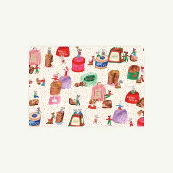 Mr. Boddington's Studio - MB MB WPROHO - Nibble Nibble Holiday Wrap Roll, Set of 3 Sheets