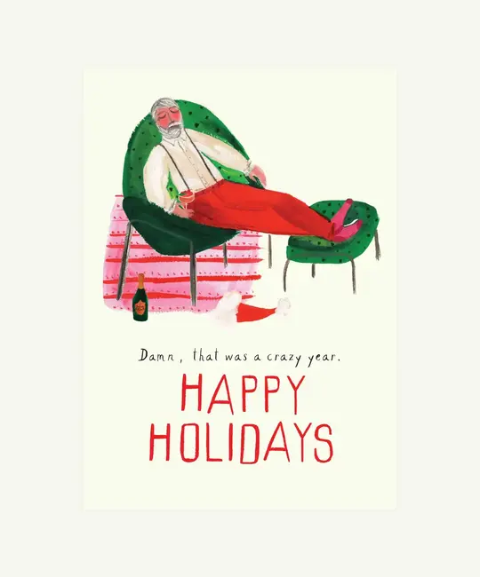 Mr. Boddington's Studio - MB MBGCHO0030 - A Well Earned Toast, Crazy Year Holiday Card