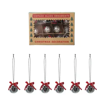 Creative Co-Op - CCO CCO OR - Boxed Set of Mini Disco Mirror Ball with Bow Ornaments, Set of 12