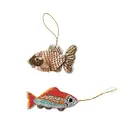 Creative Co-Op - CCO CCO OR - Beaded Fabric Fish Ornament (Assorted)
