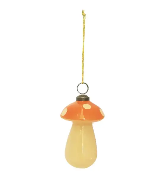 Creative Co-Op - CCO CCO OR - Pink & Peach Glass Mushroom Ornament