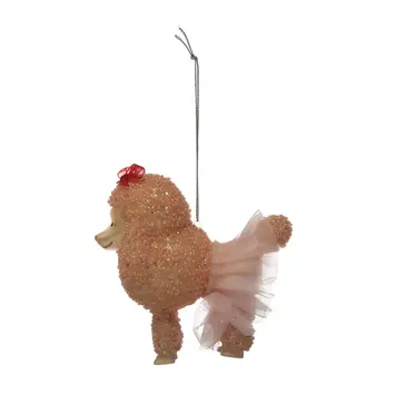 Creative Co-Op - CCO CCO OR - Glass Beaded Pink Poodle with Tutu Ornament