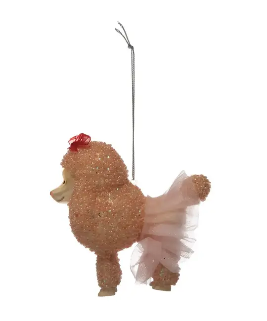 Creative Co-Op - CCO CCO OR - Glass Beaded Pink Poodle with Tutu Ornament
