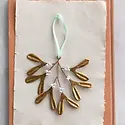 Creative Co-Op - CCO CCO OR - Antique Gold Finish Beaded Mistletoe Ornament