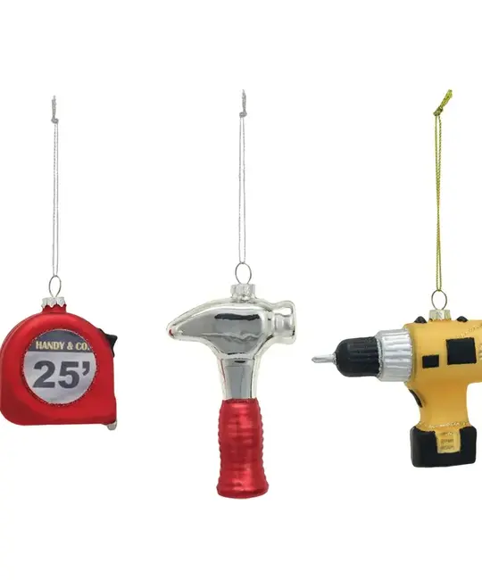 Creative Co-Op - CCO CCO OR - Construction Tool Glass Ornament (Assorted)