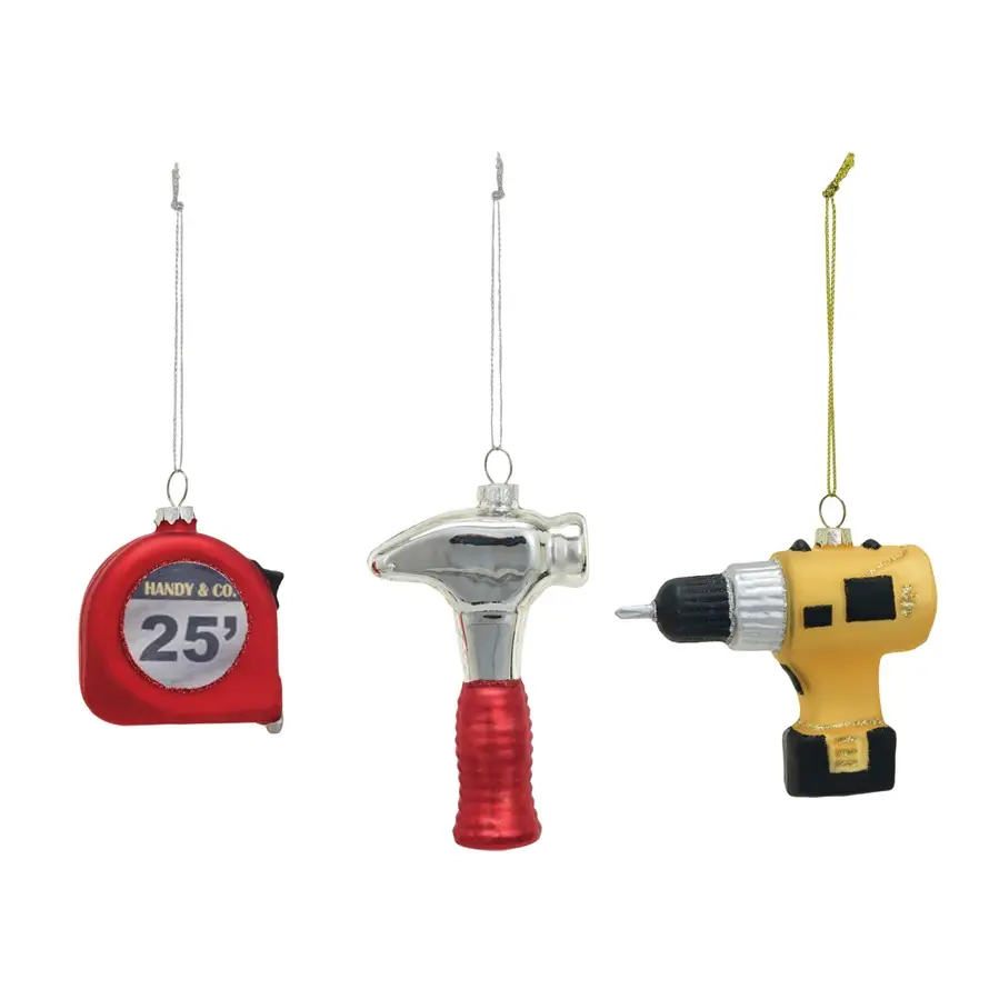 Creative Co-Op - CCO CCO OR - Construction Tool Glass Ornament (Assorted)
