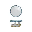 Creative Co-Op - CCO CCO HG - Dachshund Weiner Dog Stoneware Scalloped Cake Stand