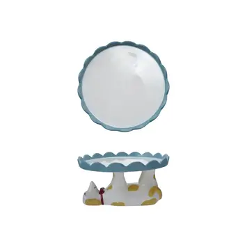 Creative Co-Op - CCO CCO HG - Dachshund Weiner Dog Stoneware Scalloped Cake Stand