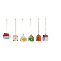 Creative Co-Op - CCO CCO OR - Paper Mache Winter House Ornament (Assorted)