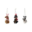 Creative Co-Op - CCO CCO OR - Wool Felt Winter Dog Ornament (3 Assorted Styles: Ski, Lights, Gift)