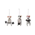 Creative Co-Op - CCO CCO OR - Wool Felt Workout Mouse Ornament (3 Assorted Styles