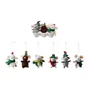 Creative Co-Op - CCO CCO OR - Single Roly-Poly Festive Wool Felt Mice Ornaments (Assorted)