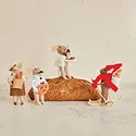 Creative Co-Op - CCO CCO OR - Wool Felt Gourmand Mouse Ornament (4 Assorted Styles: wine, pretzel, baguette, ski)