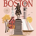 Rifle Paper Co - RP Rifle Paper Co. - Boston Travel Art Print, 8" x 10" ***Pre-Order Now!***