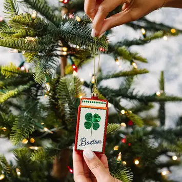 Furbish Studio - FS FS OR - Boston Shamrock Matchbook Ornament