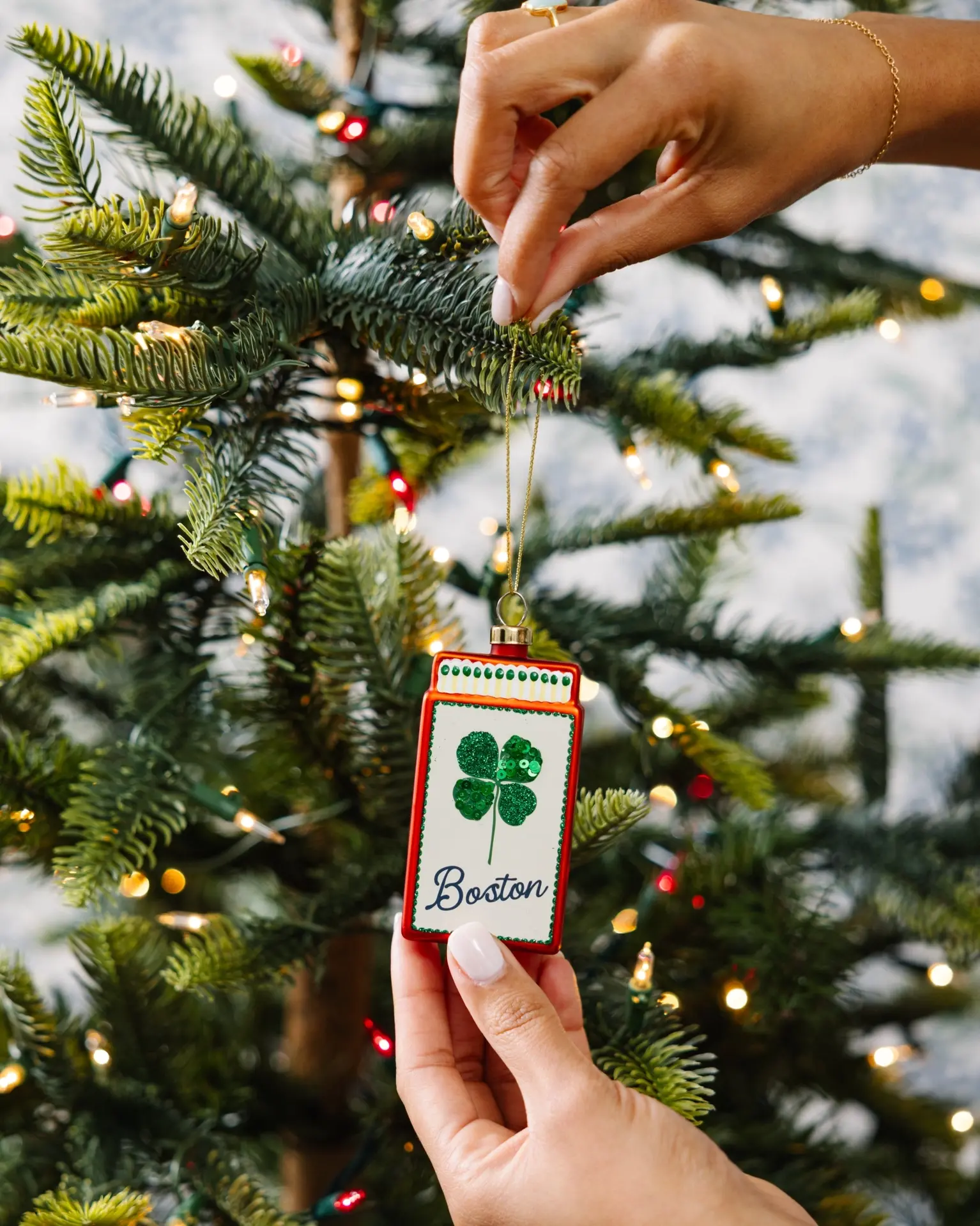 Furbish Studio - FS FS OR - Boston Shamrock Matchbook Ornament