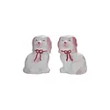 Creative Co-Op - CCO CCO HGDE -  Pink Staffordshire Dog Stoneware Taper Holder