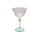 Creative Co-Op - CCO CCO HG - Petal Shaped Stemmed  6 oz. Wine Glass, Pink, Yellow & Green Hand-Blown