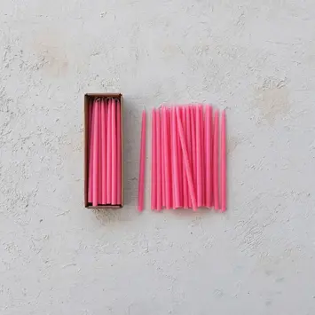 Creative Co-Op - CCO CCO CATA - Pink Thin Taper Candle (1/2" Round)  Box Set of 24, Unscented 10" tall
