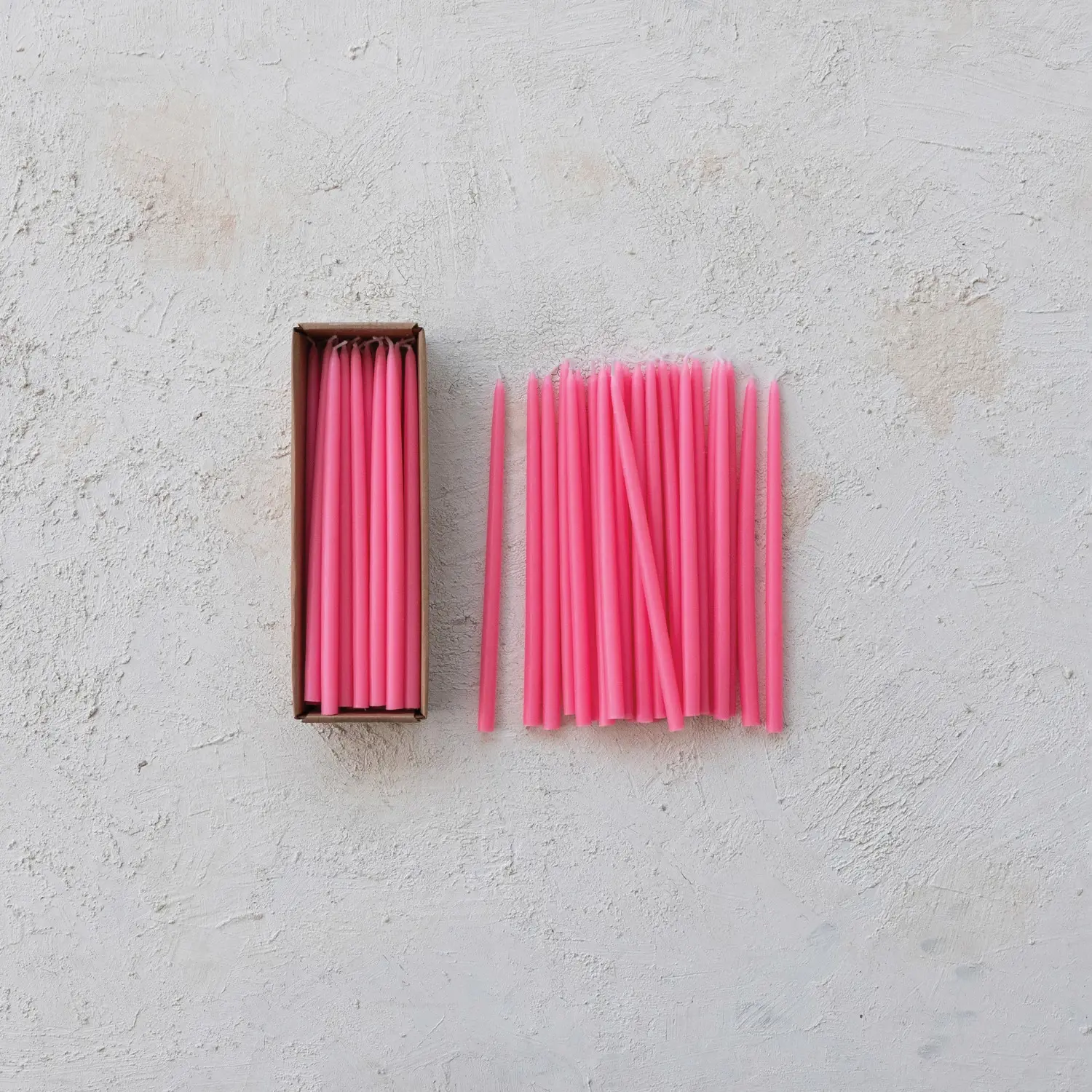 Creative Co-Op - CCO CCO CATA - Pink Thin Taper Candle (1/2" Round)  Box Set of 24, Unscented 10" tall