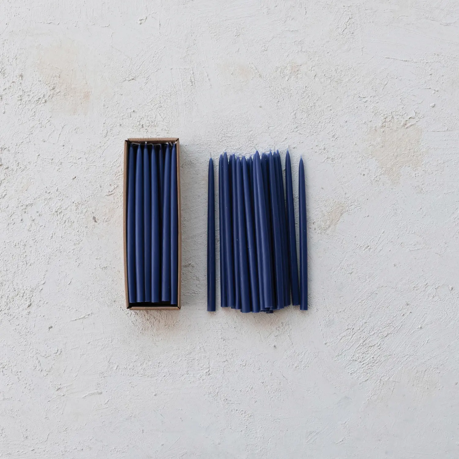 Creative Co-Op - CCO CCO CATA - Navy Thin Taper Candle (1/2" Round)  Box Set of 24, Unscented 10" tall