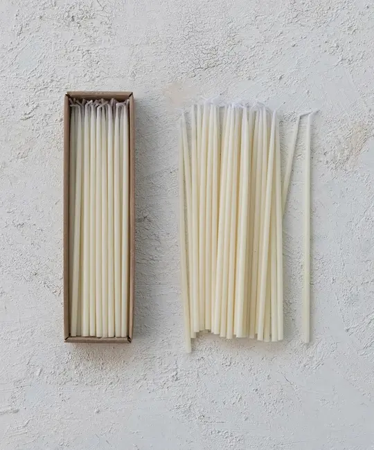 Creative Co-Op - CCO CCO CATA - Ivory Ultra Thin Taper Candle (1/4" Round)  Box Set of 36, Unscented 10" tall