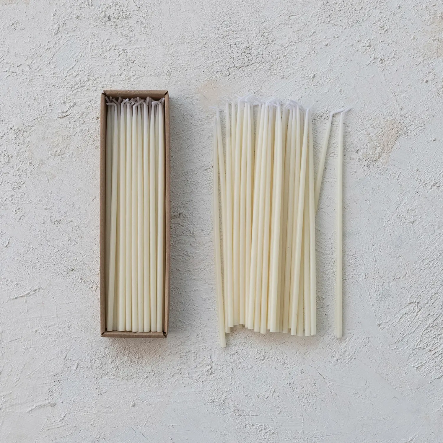 Creative Co-Op - CCO CCO CATA - Ivory Ultra Thin Taper Candle (1/4" Round)  Box Set of 36, Unscented 10" tall