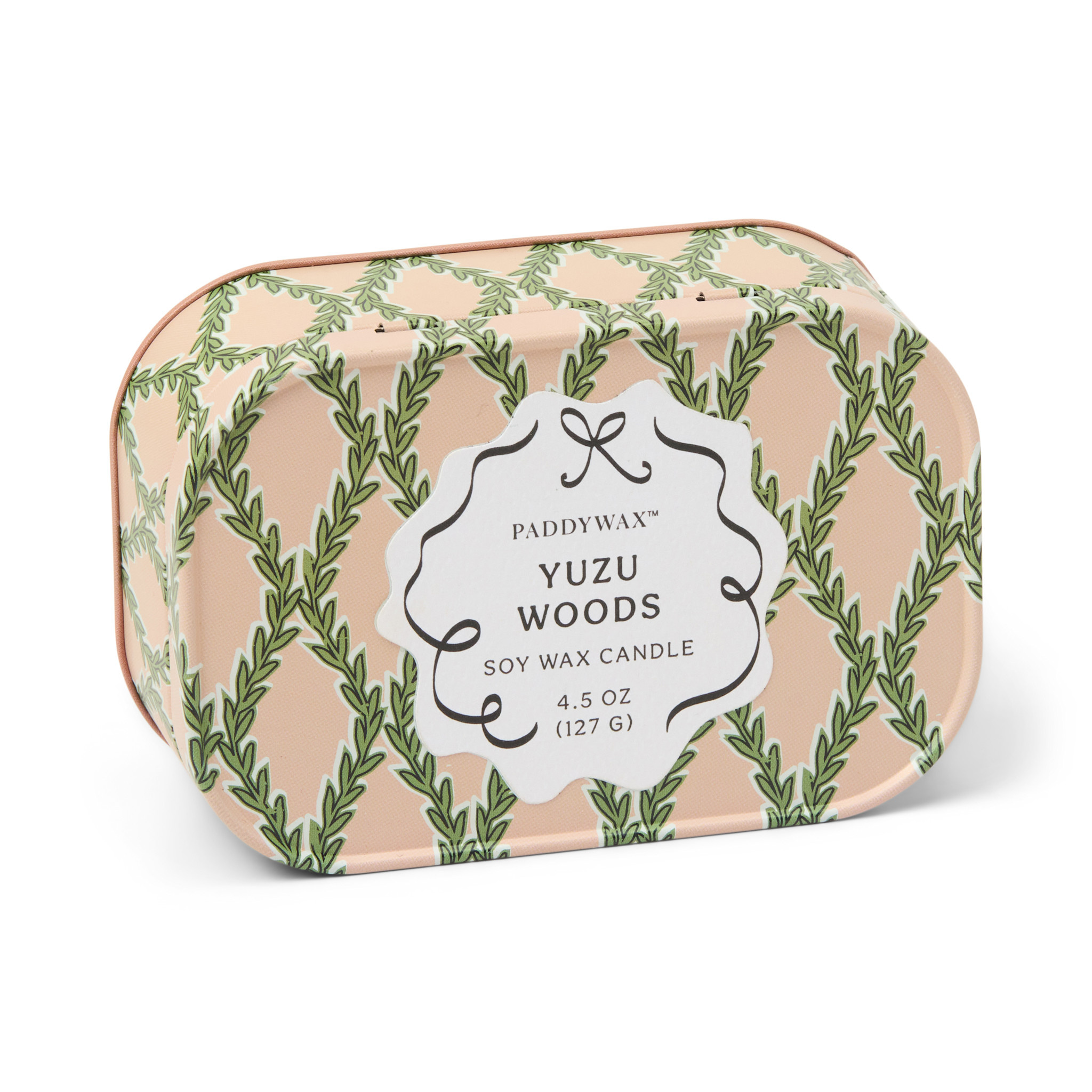 Paddywax - PA PA CASM - Yuzu Woods Printed Tin Candle, Chérie Collection