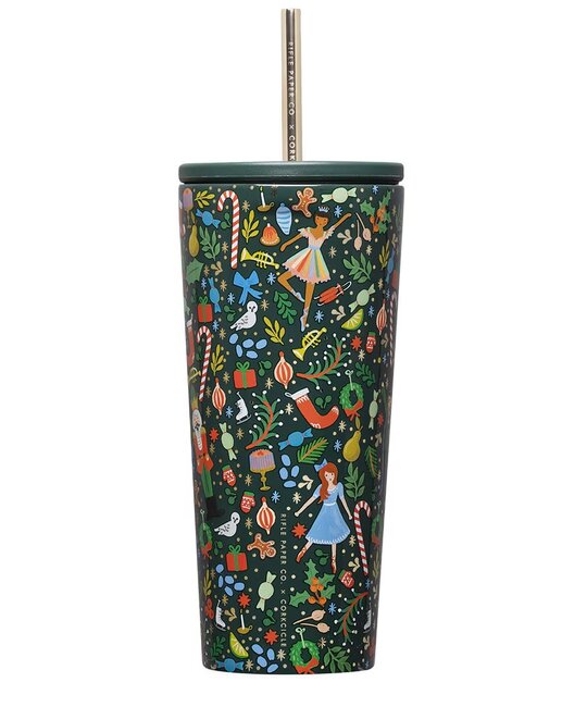 Corkcicle - CO CO HG - Rifle Paper Co. Evergreen Nutcracker Cold Cup with Straw