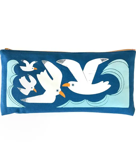Pier Six Press - P6P P6P BA - Seagulls Canvas Zipper Travel Pouch