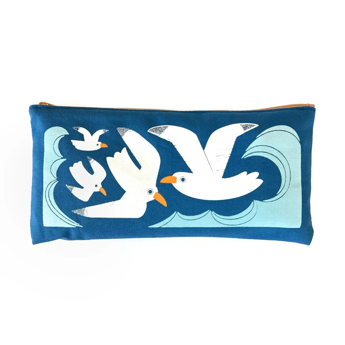 Pier Six Press - P6P P6P BA - Seagulls Canvas Zipper Travel Pouch
