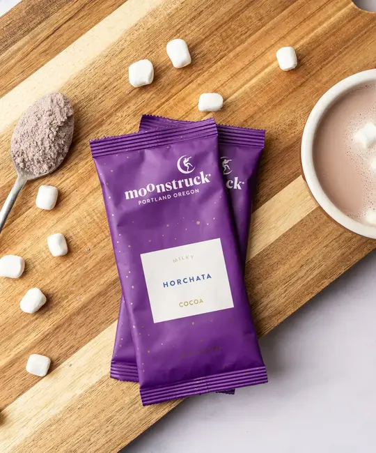 Moonstruck Chocolate Co. - MCC MCC FAD - Horchata Hot Cocoa Single Pouch, Milky White Cinnamon
