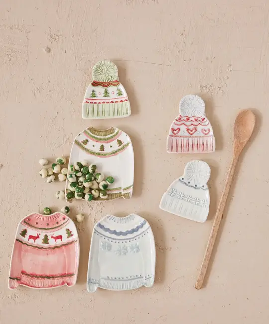 Creative Co-Op - CCO CCO HG - Sweater and Hat Shaped Plate and Dish Set of 2 (Assorted)