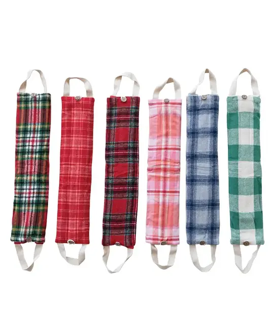 Creative Co-Op - CCO CCO AP - Plaid Flannel Neck Wrap with Natural Lentils & Lavender (Hot/Cold), Assorted Plaids