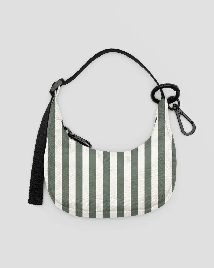 Baggu - BA BA AC - Sage Stripe Crescent Bag Charm