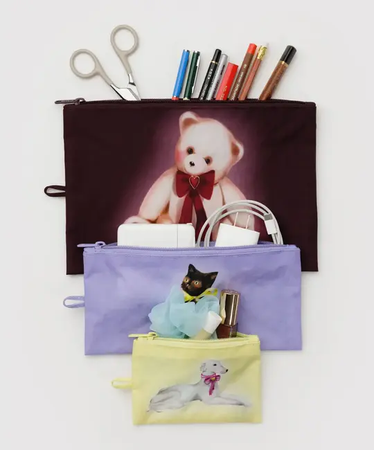Baggu - BA BA BAG - Flat Pouch Set, Fancy Animals