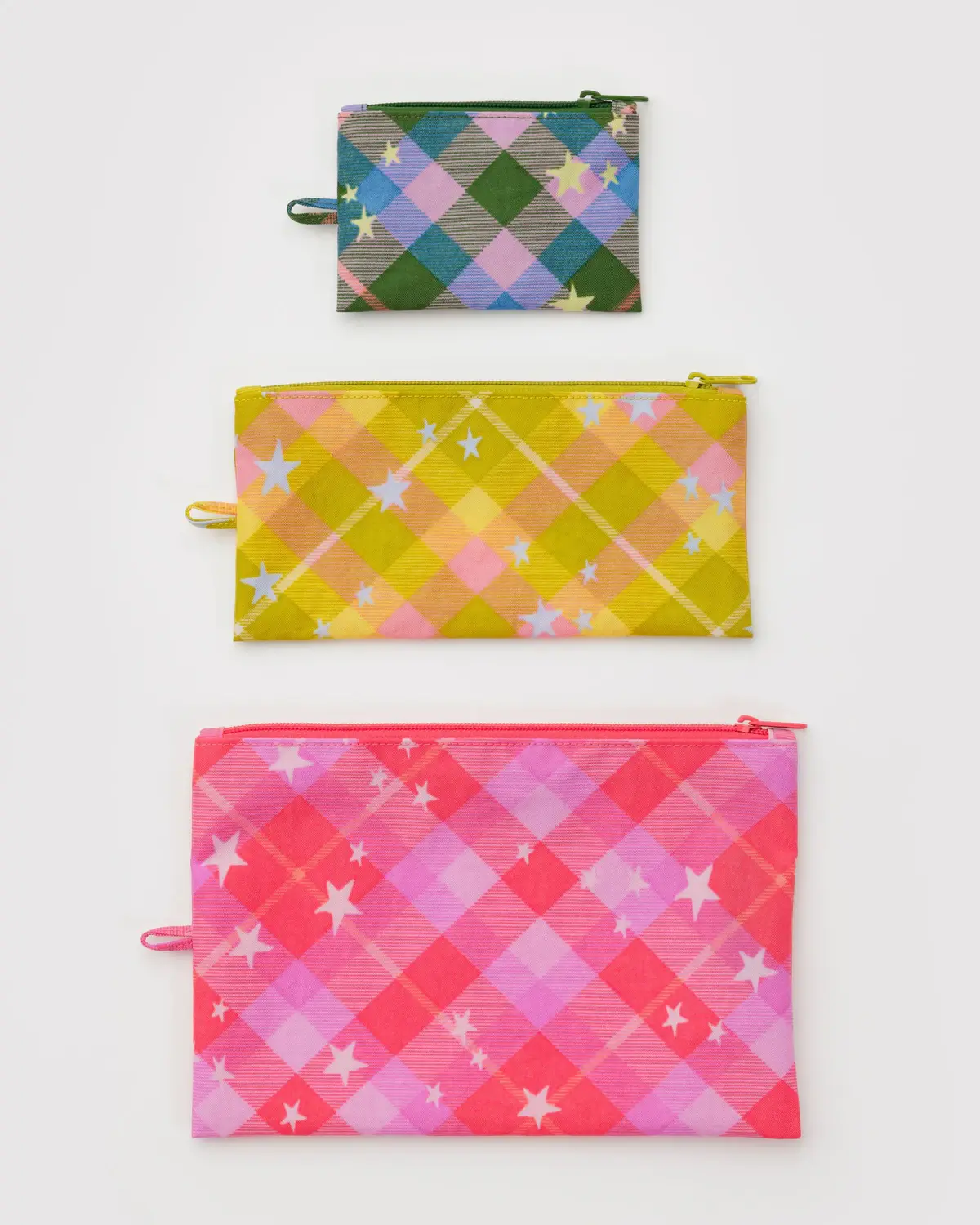 Baggu - BA BA BAG - Flat Pouch Set, Star Plaid