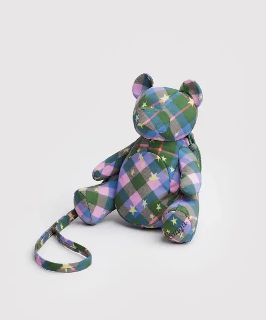 Baggu - BA BA BAG - Bear Bag, Green Star Plaid