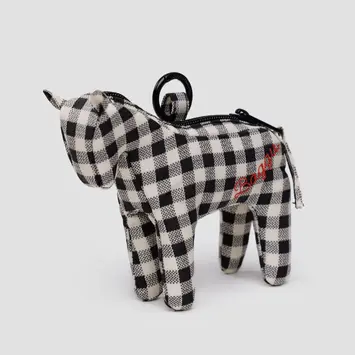 Baggu - BA BA AC - Black & White Gingham Horse Bag Charm
