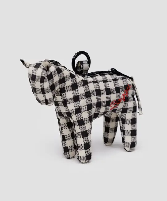 Baggu - BA BA AC - Black & White Gingham Horse Bag Charm