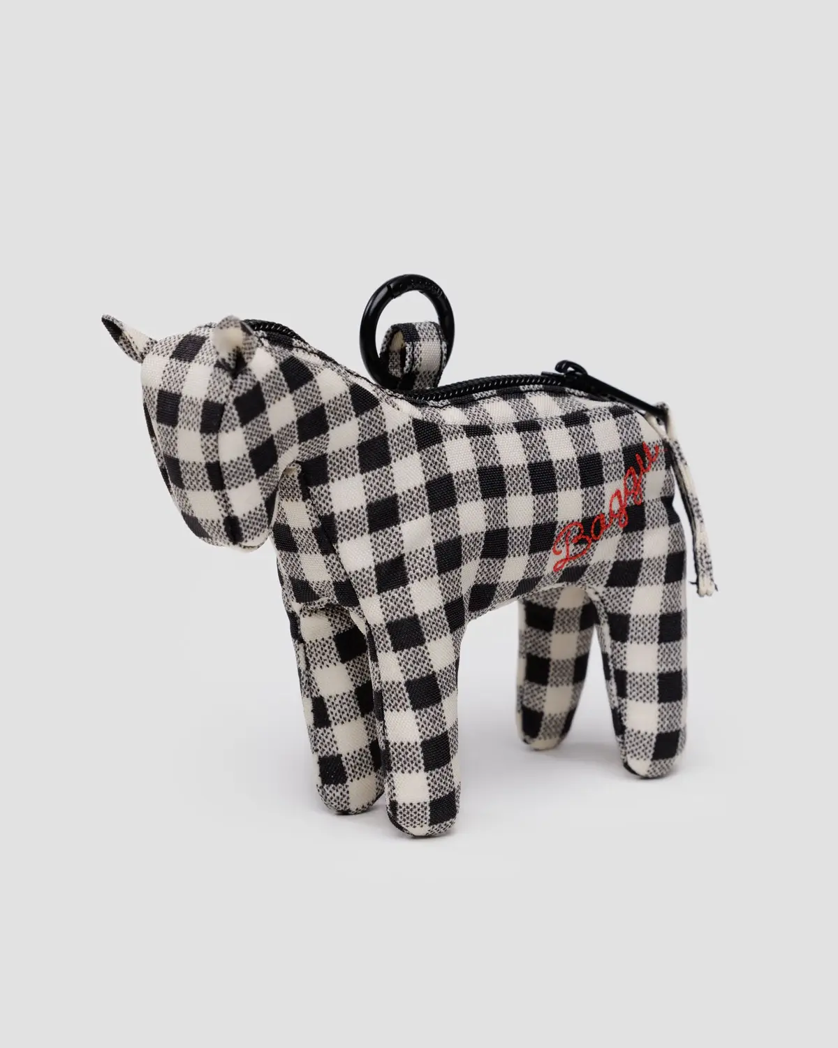 Baggu - BA BA AC - Black & White Gingham Horse Bag Charm