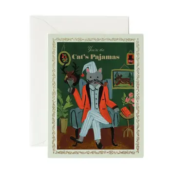 Rifle Paper Co - RP RPGCLO0034 - Cat's Pajamas Card (Green)