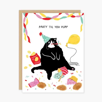 Party of One - POO POOGCBI - Party 'til You Plop Cat Birthday Card