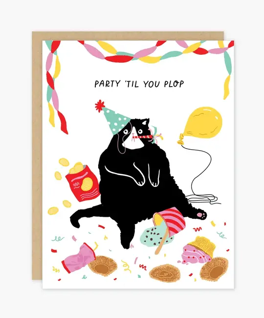 Party of One - POO POOGCBI - Party 'til You Plop Cat Birthday Card