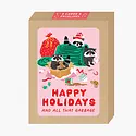 Party of One - POO POO NSHO - Pink Raccoons and All That Garbage Boxed Holiday Note Set